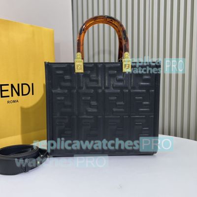 Replica Fend1 Black FF Sunshine Tote Bag Small Size